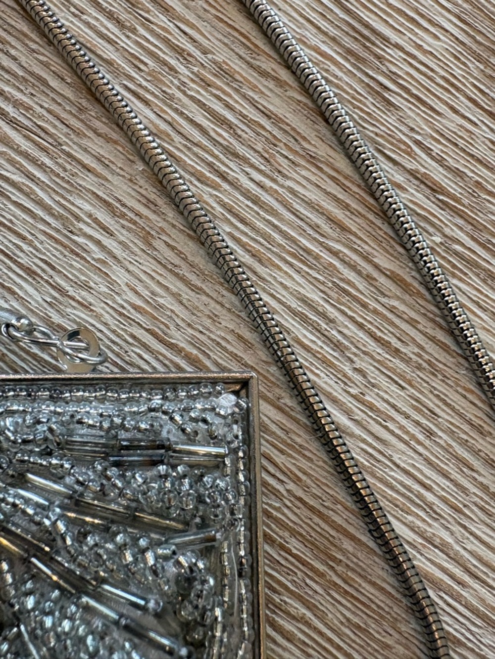 Antique Retro Silver Beaded Shell Evening / Bridal Bag. - Picture 5 of 7